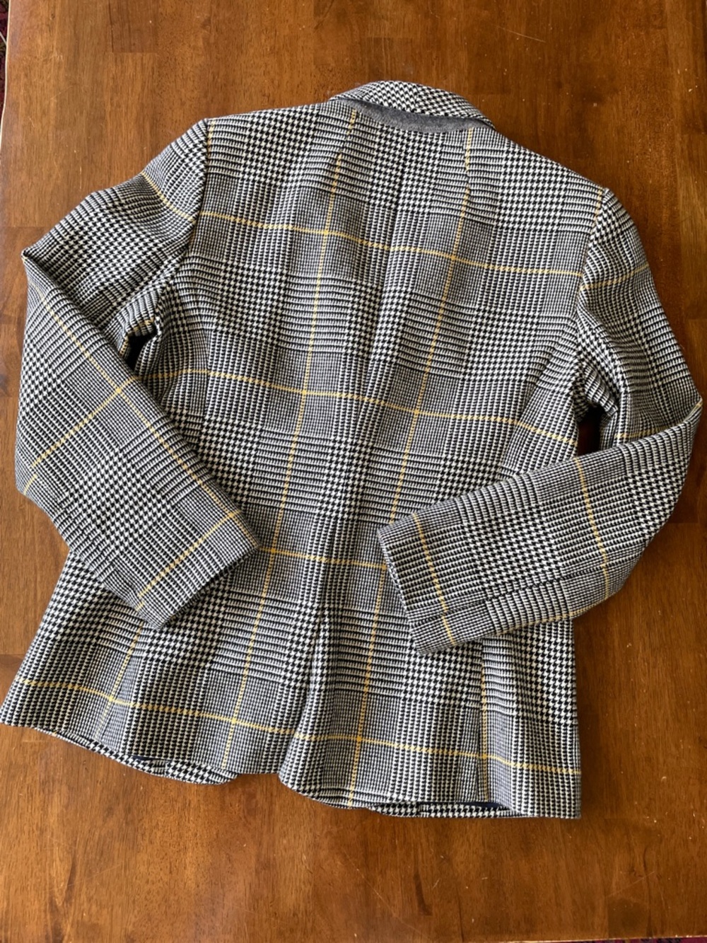 J. Crew Parke Blazer in Glen Plaid Wool Blend - Black, White, and Yellow - 10 - Picture 8 of 16